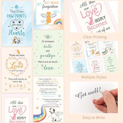 24 Pcs Loss of Pet Sympathy Cards - color: Pet Sympathy