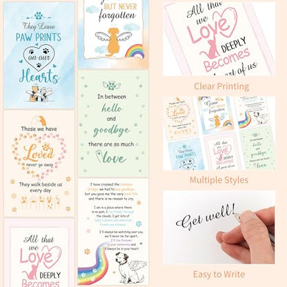 24 Pcs Loss of Pet Sympathy Cards - color: Pet Sympathy