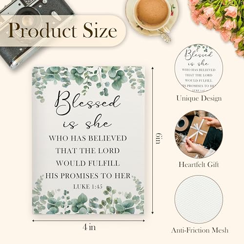 Inspirational Christian Photo Album 4x6, Blessed Is She Who Has Believed Bible Verse 18 Pockets Small Picture Memory Photo Album for Family Anniversary Travel Vacation - color: Bible Blessed