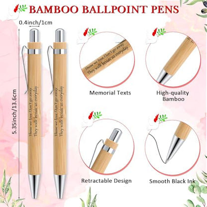 Ctosree 100 Sets Memorial Funeral Favors Include Green Leaf Sympathy Cards and Bamboo Ballpoint Pens Funeral Thank You Favors for Guest Sympathy Remembrance Gifts for Loss of Loved One