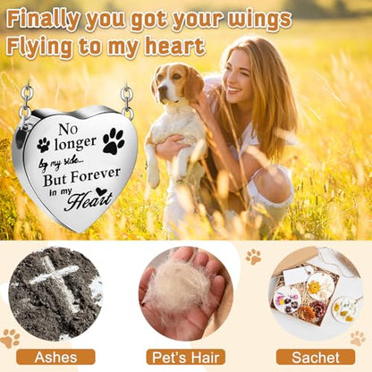 2 Pcs Pet Cremation Jewelry for Ashes Urn Necklace,Retro | Pet Dog Necklace with Paw Print Heart Stainless Steel Pendant Black and Silver Urn Locket with Funnel Kit for Dog Cat Ashes - style: Retro