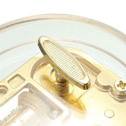 Tiny Wind Up Circle in Gold DIY Musical Box Beautiful Melody Gift Song YOU ARE MY SUNSHINE