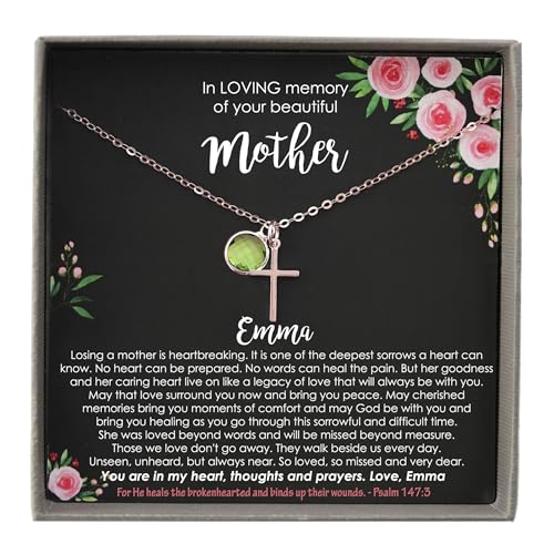 Be Wished Loss of a Mother Sympathy Gifts, Handmade Necklace with Meaningful Message, Ready to Give Jewelry - style: Cross Necklace