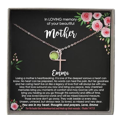 Be Wished Loss of a Mother Sympathy Gifts, Handmade Necklace with Meaningful Message, Ready to Give Jewelry - style: Cross Necklace