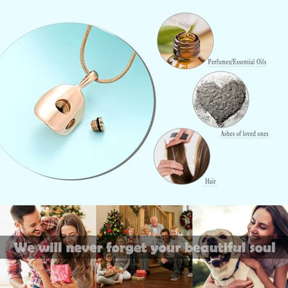 Hearbeingt Cowboy Hat Urn Necklace for Ashes Cremation Jewelry - color: Rose Gold