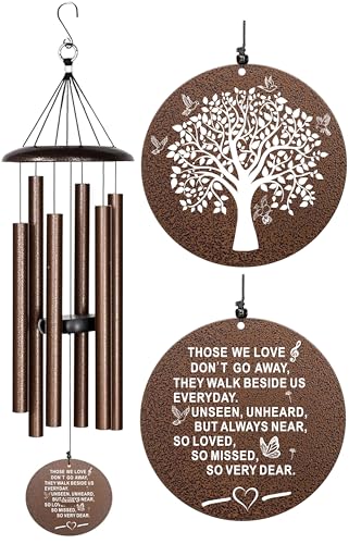 Sympathy Wind Chimes, 40" Memorial Wind Chimes for Loss of Loved One, Sympathy Memorial Bereavement Gift,in Memory of Loved One Loss of Mother Father，Home Decor Garden Patio Outdoor (Copper)