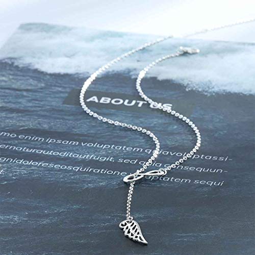 Olbye Infinity Angel Wing Necklace Choker Silver Infinity Necklace Everyday Jewelry for Women