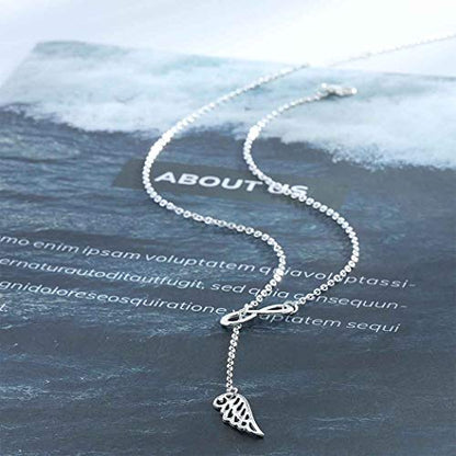Olbye Infinity Angel Wing Necklace Choker Silver Infinity Necklace Everyday Jewelry for Women