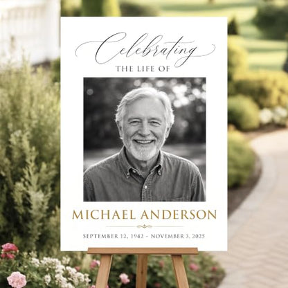 Personalized Funeral Celebration Of Life Welcome Sign #1 - color: Style 1
