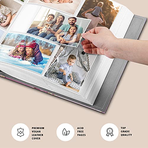Fintie Photo Album 4x6 Photos - 600 Pockets Large Capacity Albums Book | Vegan Leather Cover, 4X6 Picture Keepsakes, Family/Wedding/Travel Memory Book, Baby/Kids/Boys/Girls Gift, Dreamy Marble - color: Dreamy Marble