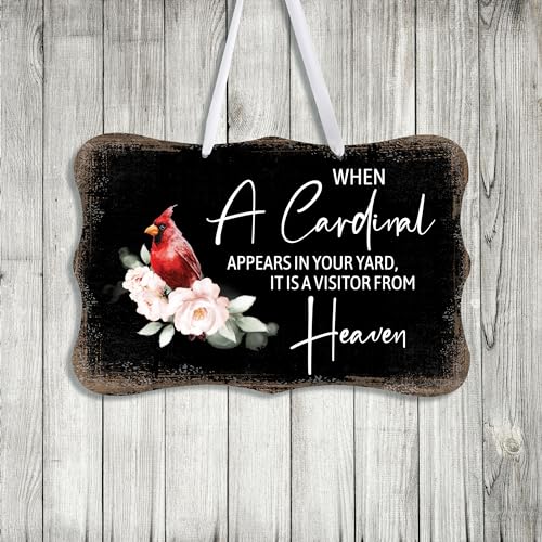 LifeSong Milestones Memorial Wall Hanging Signs Bereavement Keepsake Condolence Funeral Gift For Loss of Loved One 8x12 (When A Cardinal Appears (Black)) - color: When A Cardinal Appears (Black)