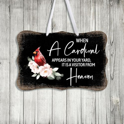 LifeSong Milestones Memorial Wall Hanging Signs Bereavement Keepsake Condolence Funeral Gift For Loss of Loved One 8x12 (When A Cardinal Appears (Black)) - color: When A Cardinal Appears (Black)