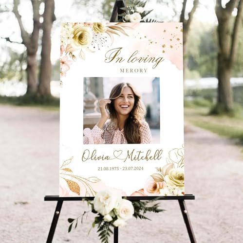 Customized Róse Funeral Celebration Of Life Welcome Sign, Memorial Picture Board, Celebration Of Life Decoration Yard Sign, Outdoor Memorial Garden Decor, Celebration Life Party Ideas - color: Color 21
