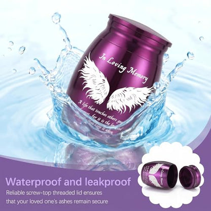 Ecation 18 Pcs Small Cremation Urns and Ashes Necklace Set, Purple - color: Purple
