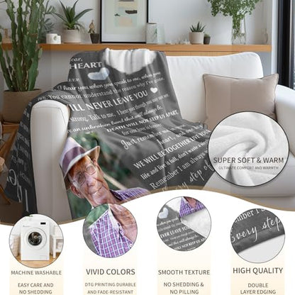 Arovene Ship Next Day, Custom Memorial Blanket with Photo - Printed in USA, A Hug from Heaven Blanket, Personalized Sympathy Gifts for Loss of Loved One Dad Mom Husband Wife Friend Dog Memorial Gifts - color: Style 06