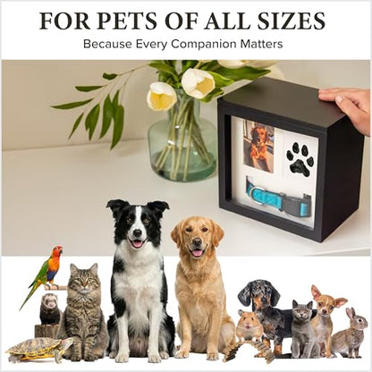 Dog Urn for Ashes, 5 Customizable Displays with Paw Print Ink Kit and Flannel Bag, Pet Urns for Dogs Ashes, Pet Cremation Memorial Box, Cat Urn for Ashes, Dog Ashes Keepsake, Fur Vial, Photo Album