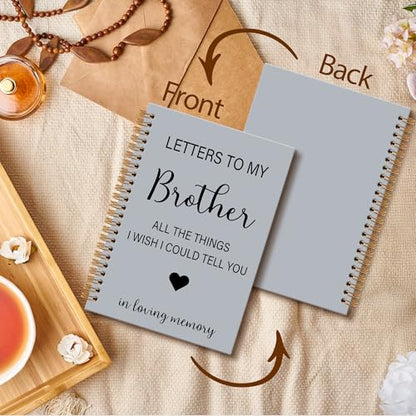 OINDADE Loss of Brother Sympathy Gifts Grief Notebook Journal, Letters to My Brother in Heaven Journal, Memorial Notebooks Gifts for Loss ofBrother, In Loving Memory Sympathy Gifts, 6x8.2In - color: brother