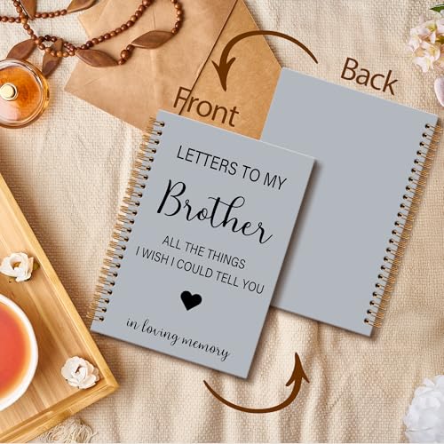 OINDADE Loss of Brother Sympathy Gifts Grief Notebook Journal, Letters to My Brother in Heaven Journal, Memorial Notebooks Gifts for Loss ofBrother, In Loving Memory Sympathy Gifts, 6x8.2In - color: brother