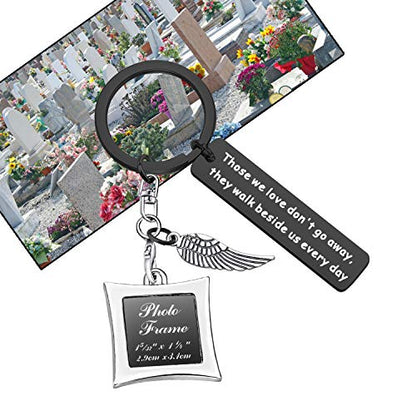 AKTAP Photo Frame Keychain Memorial Gifts Those We Love Don't Go Away Picture Frame Keyring
