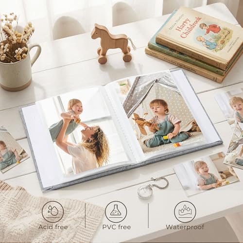 Vienrose 4x6 Mini Photo Album, 2 Pack, 52 Photos, Grey - color: Grey, size: 4x6 26 Pockets