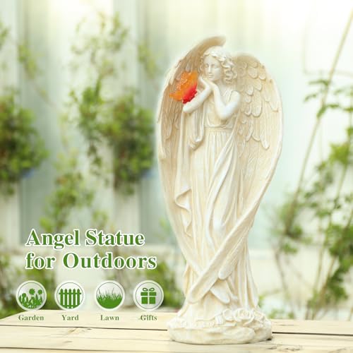 Angel Garden Statues Outdoor, Angel Figurine with Butterfly Solar Lights - style: Butterfly-2