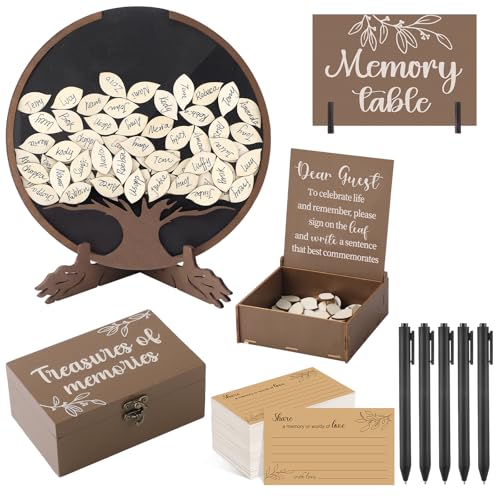 Amyhill Celebration of Life Favors Memory Guest Book, Tree, Brown - style: Tree