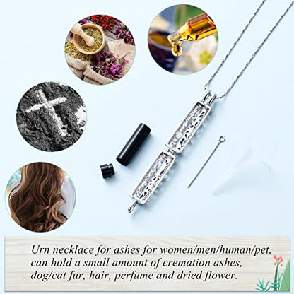 Imrsanl Cylinder Cremation Urn Necklace for Ashes of Loved One - color: Tree-Black