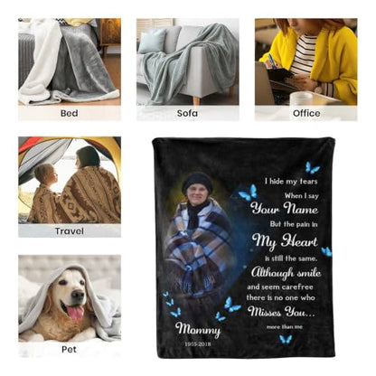 Personalized Memorial Blanket for Loss of Loved Dad Mom Husband Wife - color: Memorial Blanket 02