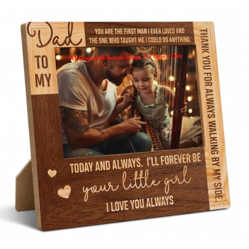 Father of The Bride Gifts from Daughter, Dad & Daughter Picture Frame 6.9 x 7.3 in, Thank You Gift for Dad on My Wedding Day, Wedding Gift for Father of the Bride, to 4x6 in Photo - color: Father 01