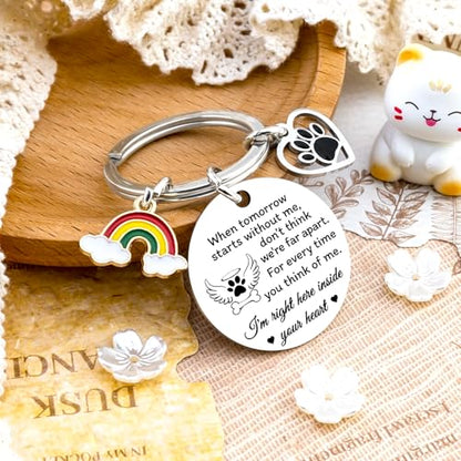 Rainbow Bridge Dog Memorial Gifts for Loss of Dog Keychain | Dog Passing Away Gifts Pet Memorial Gifts for Dog Puppy Sympathy Gift for Pet Lover Owner Friends