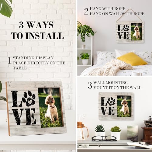 Dog Picture Frames, Puppy Photo Frame, Love Dogs Frames For Pictures, Pet Memorial Gifts, Farmhouse Home Living Room Bedroom Office Decoration -b102 - style: Love Dogs 5