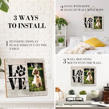 Dog Picture Frames, Puppy Photo Frame, Love Dogs Frames For Pictures, Pet Memorial Gifts, Farmhouse Home Living Room Bedroom Office Decoration -b102 - style: Love Dogs 5