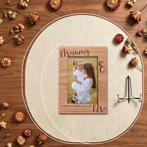 Mom Picture Frame, Mommy And Me Photo Frame, Best Mom Gift, Mother's Day Birthday Gift, 4x6 Wood Desk Frame - L09 - style: mommy and me