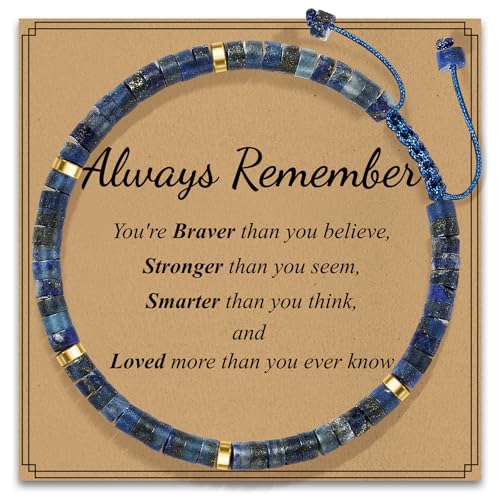 AGOT Daughter in Law Bracelets Gifts: Dear Daughter in Law Birthday Gifts from Mother in Law - color: Lapis Lazuli-Always Remember