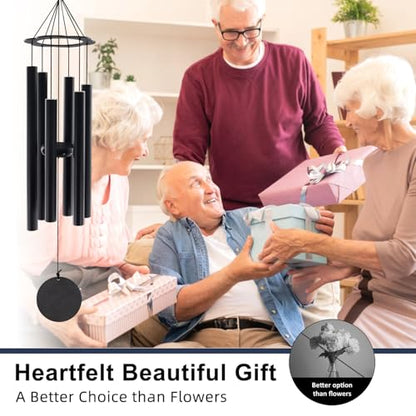 ASTARIN Sympathy Gifts for Loss of Mom,Tuned Relaxing Soothing Low Bass | 36 Inch Memorial WindChimes for Outside, Condolence Bereavement Gifts in Memory of Mom（ Flower-Shaped Top） - size: 36”-Flower top