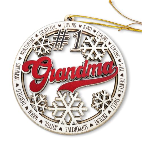 #1 Grandpa Christmas Ornament – Wooden Christmas Tree Hanging Decoration – Best Grandpa Gift, Rustic Holiday Ornament, Stocking Stuffer for Grandfather, Family Keepsake - color: #1 Grandpa