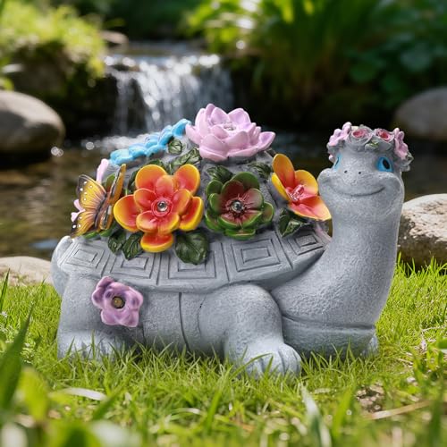 Large Solar Turtle Garden Statue,Outdoor Animal Statues for Garden,Yard,Lawn,Patio,Porch, Balcony, Unique Birthday Gifts for Mom, Women, and Grandma - size: Turtle