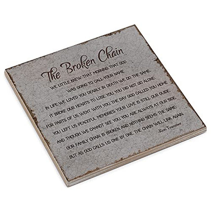 The Broken Chain Bereavement Distressed 6 x 6 Ceramic Tabletop Easel Sign