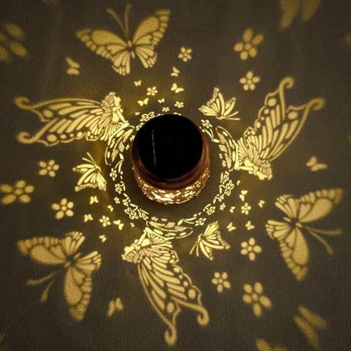 Fairy Solar Lanterns Outdoor Waterproof,Hanging Solar Lights Gifts for Women Mom Grandma Metal Decorative LED Lantern Outside for Yard,Patio,Lawn,Porch,Backyard,Garden Decor - style: F、1Pack-Fairy