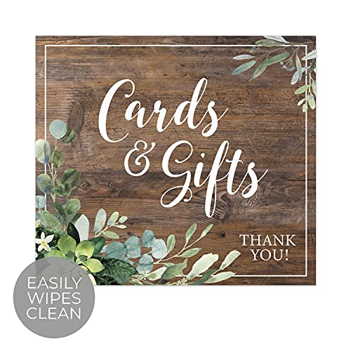 Lush Greenery Cards And Gifts Sign / 8" x 9" Rustic Wedding Sign/Lush Greenery Table Top Sign/Wedding Anniversary Reunion Sign/Made In The USA - color: Lush Greenery, style: Gifts & Cards