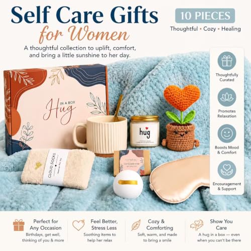 Self Care Gifts for Women, Get Well Soon Gift Basket for Women | Relaxing Care Package with , Gifts for Mom, Wife, Friend, Birthday, Recovery, Thinking of You Gifts