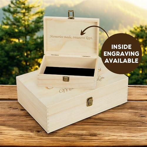 Personalized Adventure Memory Box, Engraved Travel Keepsake for Couples | Holds photos, tickets, maps & travel souvenirs. Add names or dates; 4 sizes, 4 finishes & optional inside engraving. - style: 12. Adventure Box
