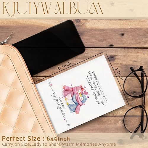 Valentine's Day Photo Album 4x6, Anniversary Valentine's Day Gifts for Girlfriend Boyfriend, You Are My Penguin Small Memory Photo Album Book for 18 Pockets Hold 36 Pictures - color: Penguins