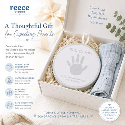 Reece Studio My Little Print Baby Handprint or Footprint Clay Keepsake Tin - color: Baby's Print Clay Tin, size: One Size