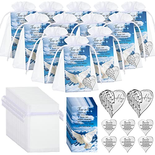 Sureio 30 Sets Heart Pocket Hug Token Funeral Keepsakes Prayer Cards