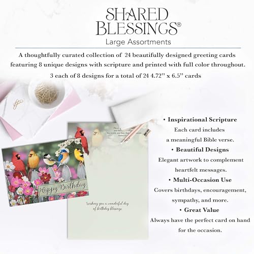 It's Your Birthday KJV Cards, 24 Count | Cheerful Birthday Greetings With KJV Scripture And Envelopes Make Celebrations More Meaningful And Memorable