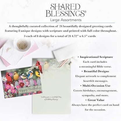 It's Your Birthday KJV Cards, 24 Count | Cheerful Birthday Greetings With KJV Scripture And Envelopes Make Celebrations More Meaningful And Memorable