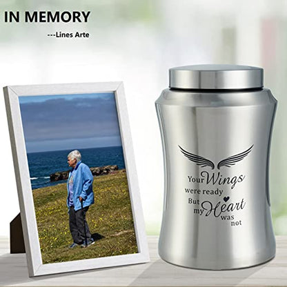 Large Cremation Urns for Ashes Adult Male Female Dad Mom - size: Large,220lbs Sliver Wings