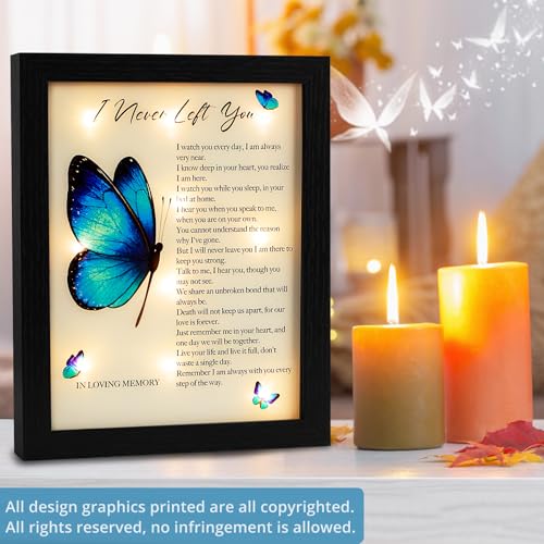 Memorial Gifts LED Shadow Box Sympathy Condolences Grief Butterfly Wings - size: Butterfly Wings
