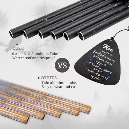 Sympathy Gifts for Loss of Mom, 32" Memorial Wind Chimes for Loss of Mother | Windchimes for Outside, Condolence Bereavement Gifts in Memory of Mom (Black) - size: 32"Mom Memorial